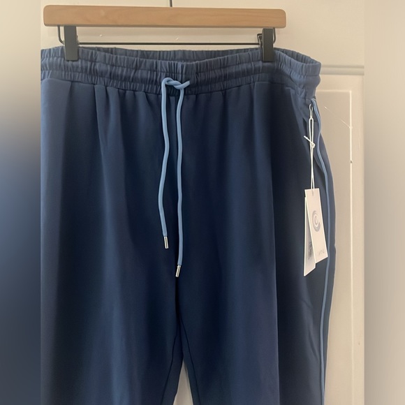 NWT $138 Calme by Johnny Was Elements Track Pants Blue with Drawstring Sz XXL - Picture 2 of 9